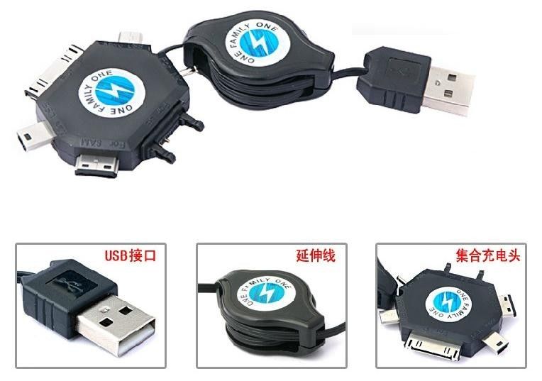 1개의 USB 철회 가능한 위탁 cable/USB 연장 케이블/힘 USB cable/USB 연결관에 대하여 6