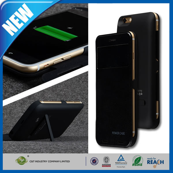 4800mAh 손가락으로 튀김 가죽 힘 은행 4.7 Iphone 6을 위한 지원 셀룰라 전화 건전지 상자 대